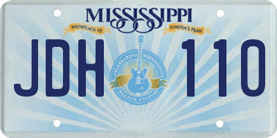 MS license plate JDH110
