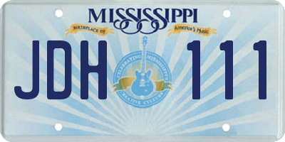 MS license plate JDH111
