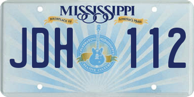 MS license plate JDH112