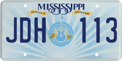 MS license plate JDH113