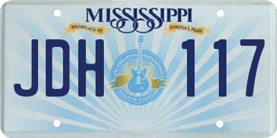 MS license plate JDH117