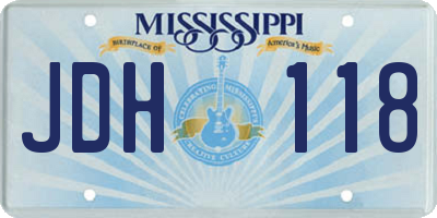 MS license plate JDH118