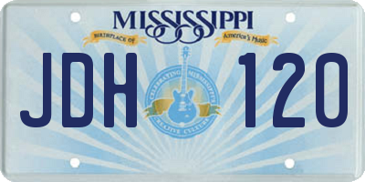 MS license plate JDH120