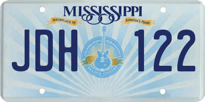 MS license plate JDH122