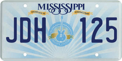 MS license plate JDH125