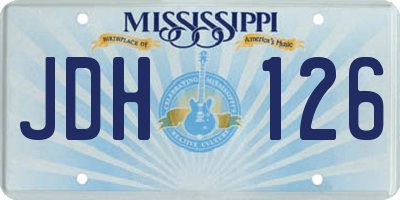 MS license plate JDH126