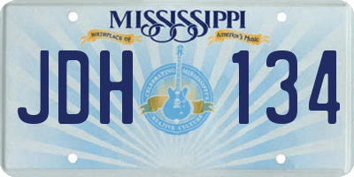 MS license plate JDH134