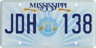 MS license plate JDH138