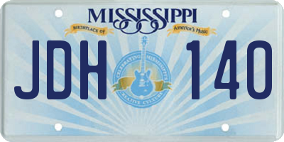 MS license plate JDH140
