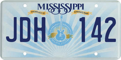 MS license plate JDH142
