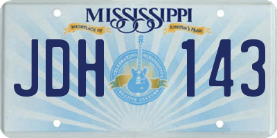 MS license plate JDH143