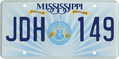 MS license plate JDH149