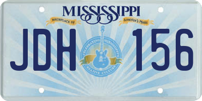 MS license plate JDH156