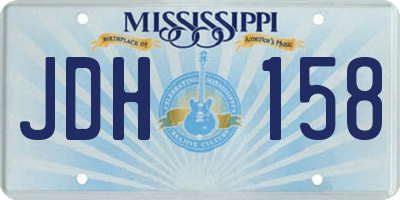 MS license plate JDH158
