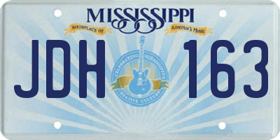 MS license plate JDH163