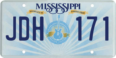 MS license plate JDH171