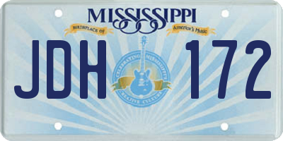MS license plate JDH172