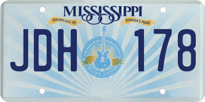 MS license plate JDH178