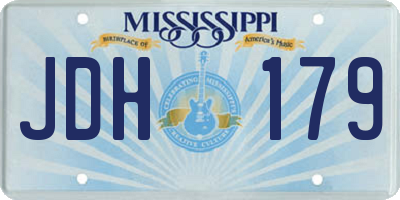 MS license plate JDH179