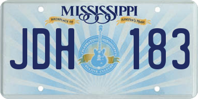 MS license plate JDH183