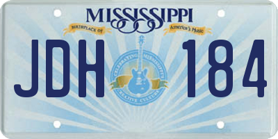 MS license plate JDH184