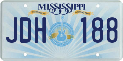 MS license plate JDH188
