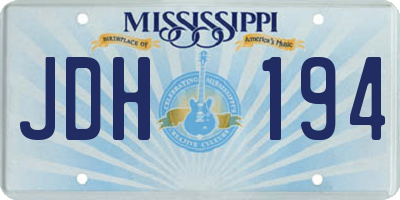 MS license plate JDH194