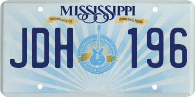 MS license plate JDH196