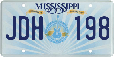 MS license plate JDH198