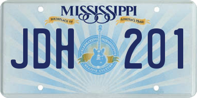 MS license plate JDH201