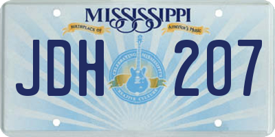 MS license plate JDH207