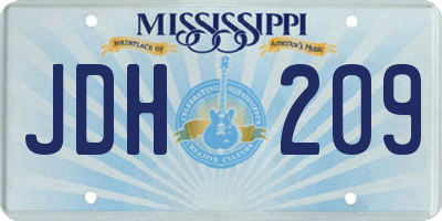 MS license plate JDH209
