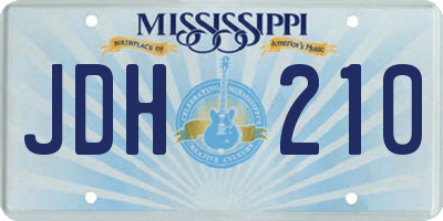 MS license plate JDH210