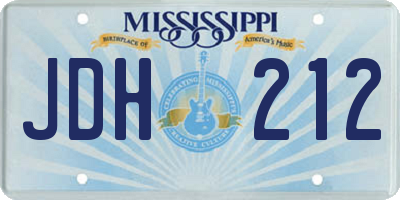 MS license plate JDH212