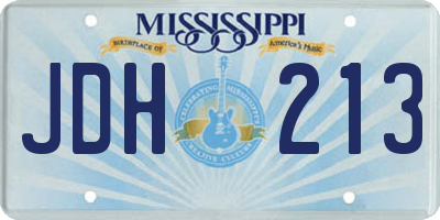 MS license plate JDH213