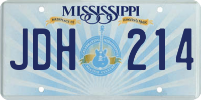 MS license plate JDH214
