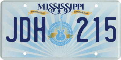 MS license plate JDH215