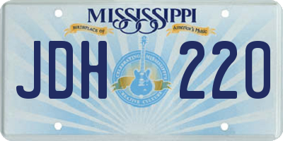 MS license plate JDH220