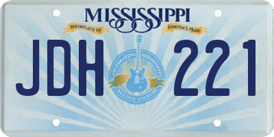 MS license plate JDH221
