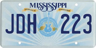 MS license plate JDH223