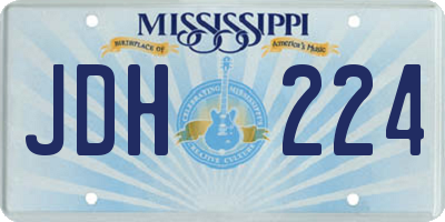 MS license plate JDH224