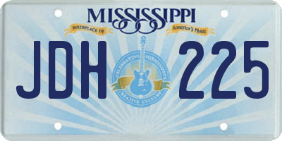 MS license plate JDH225