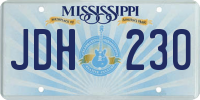 MS license plate JDH230