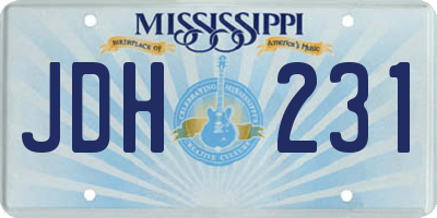 MS license plate JDH231