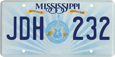 MS license plate JDH232