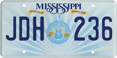 MS license plate JDH236
