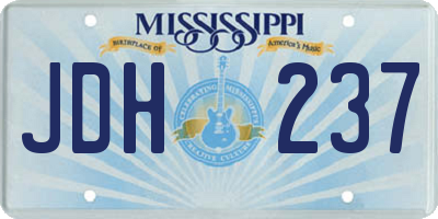 MS license plate JDH237