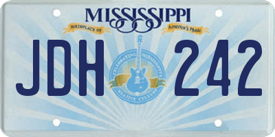 MS license plate JDH242
