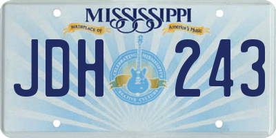 MS license plate JDH243