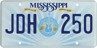 MS license plate JDH250